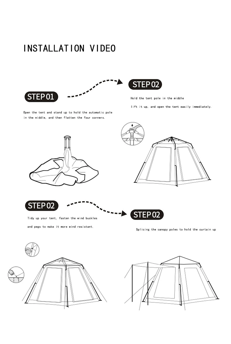 Cheap Goat Tents SFXEQR Camping Tent Foldable Waterproof Tent Portable Outdoor 3 4 People190T Double Oxford Tourist  Survival Equipment   